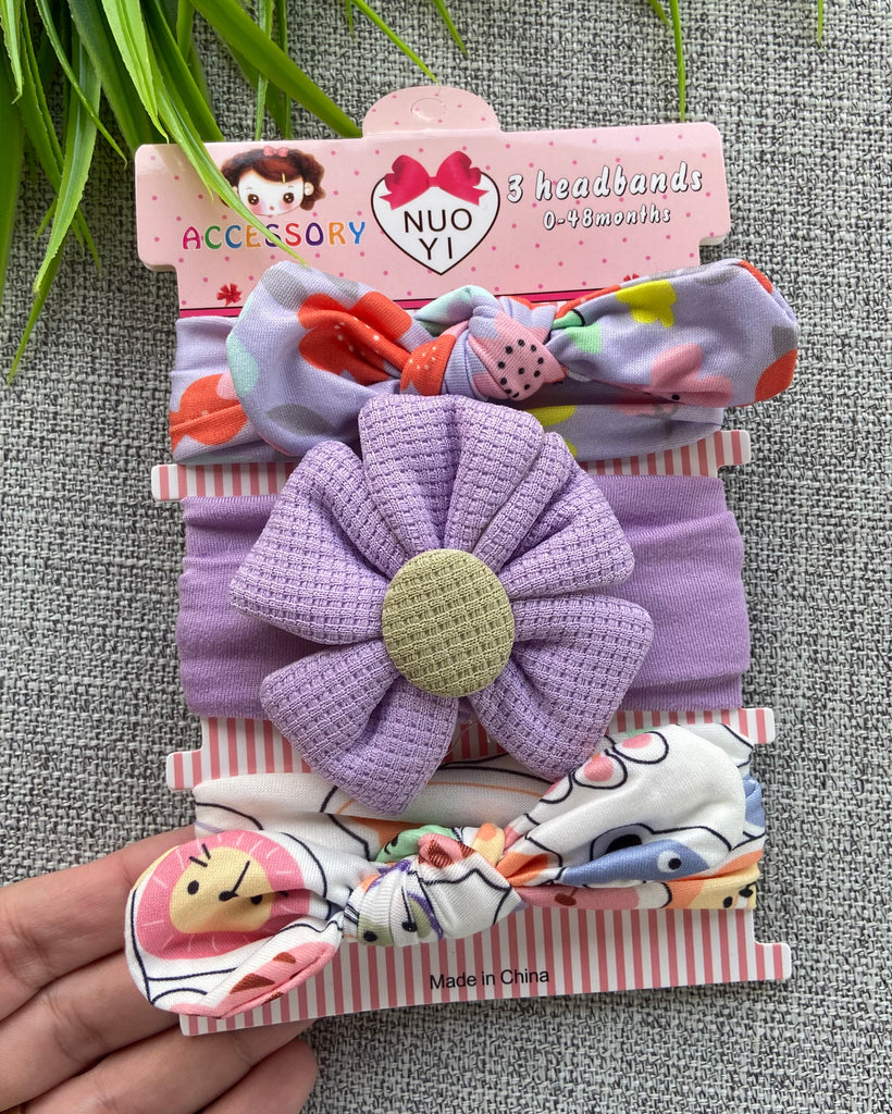 ٣ هيد باند أطفالي قطن ناعمة جدآ ❤❤ سعر الكارت ٥٨ New born head bands