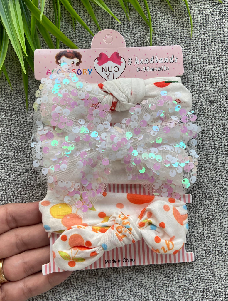 ٣ هيد باند أطفالي قطن ناعمة جدآ ❤❤ سعر الكارت ٥٨ New born head bands