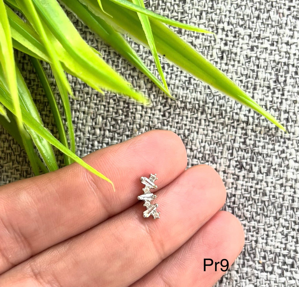 حلق بيرسينج مطلي بلاتين سعر القطعة ٥٠ (pr9)
