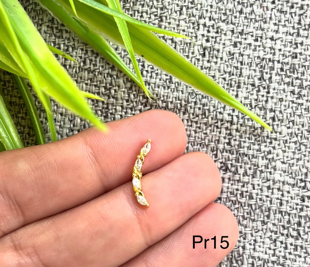 حلق بيرسينج مطلي بلاتين سعر القطعة ٥٠ (pr15)