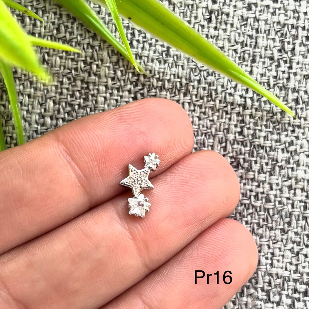 حلق بيرسينج مطلي بلاتين سعر القطعة ٥٠ (pr16)