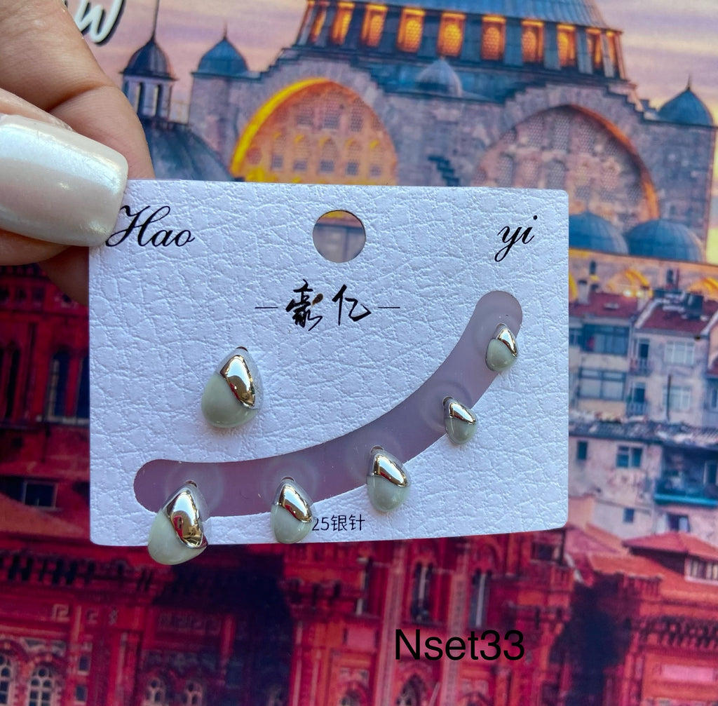 كارت ٣ حلق مطلي مش بيغيير لون السعر ٤٥ 💥💥(nset33)