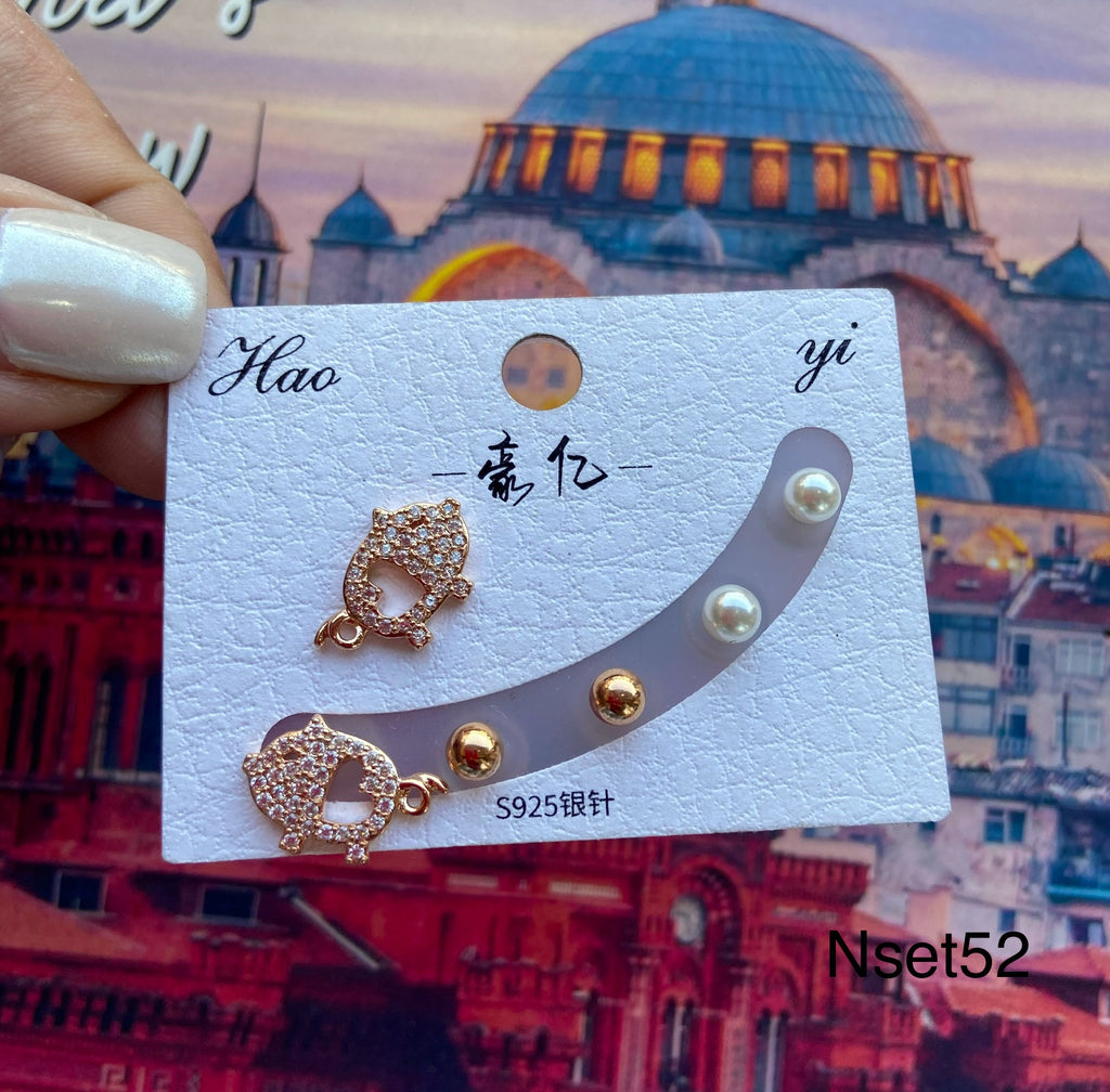 كارت ٣ حلق مطلي مش بيغيير لون السعر ٤٥ 💥💥(nset52)