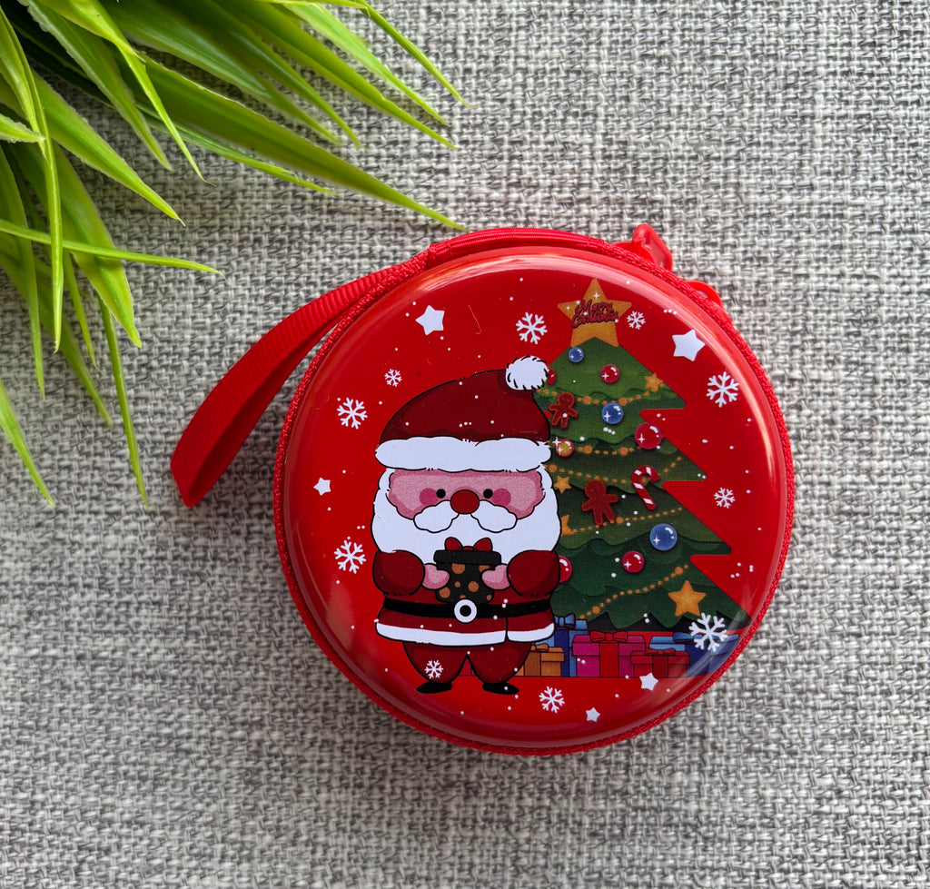 محفظة مدورة معدن ليها سوستة اشكال كريسماس السعر ٣٣