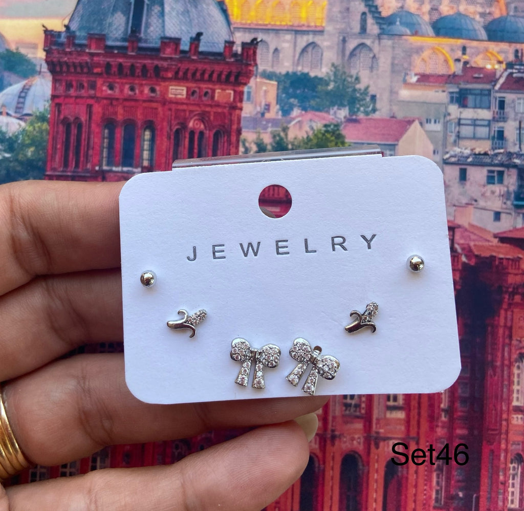 كارت ٣ حلق مطلي مش بيغيير لون السعر ٤٥ 💥💥(set46)