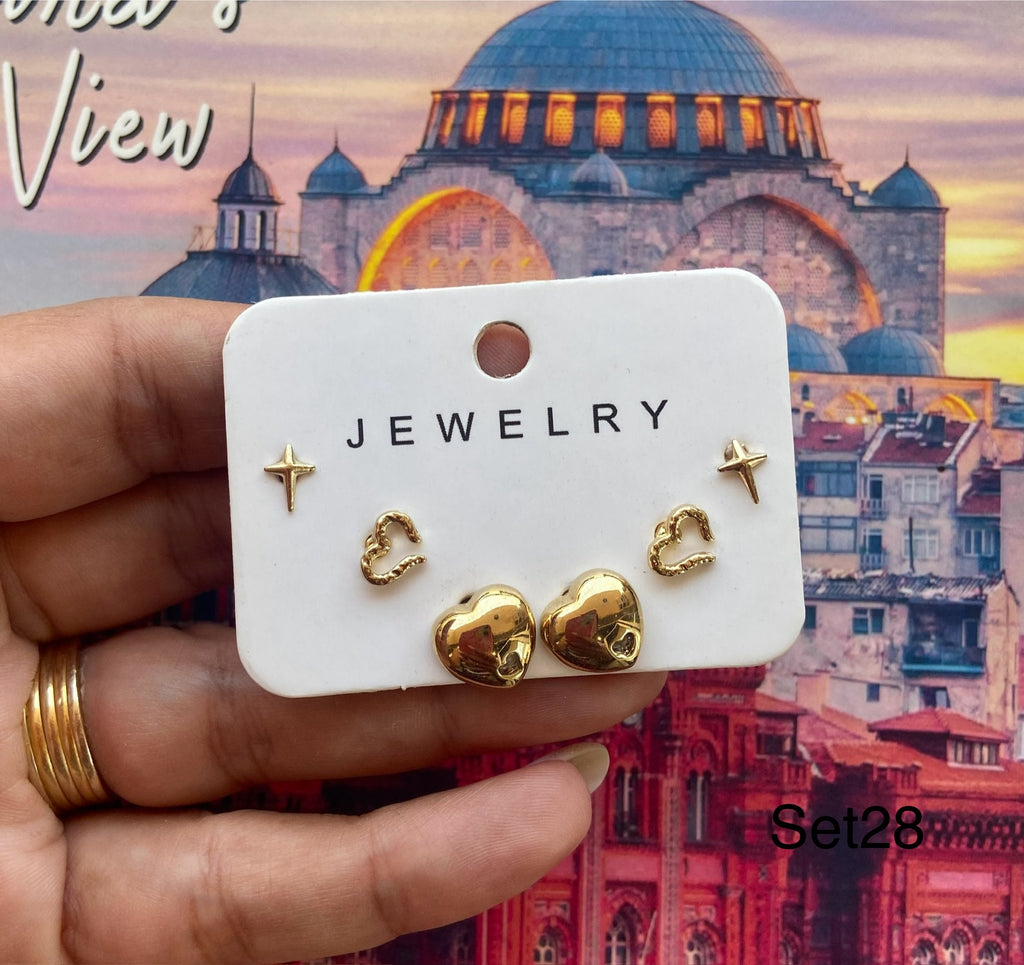 كارت ٣ حلق مطلي مش بيغيير لون السعر ٤٥ 💥💥(set28)