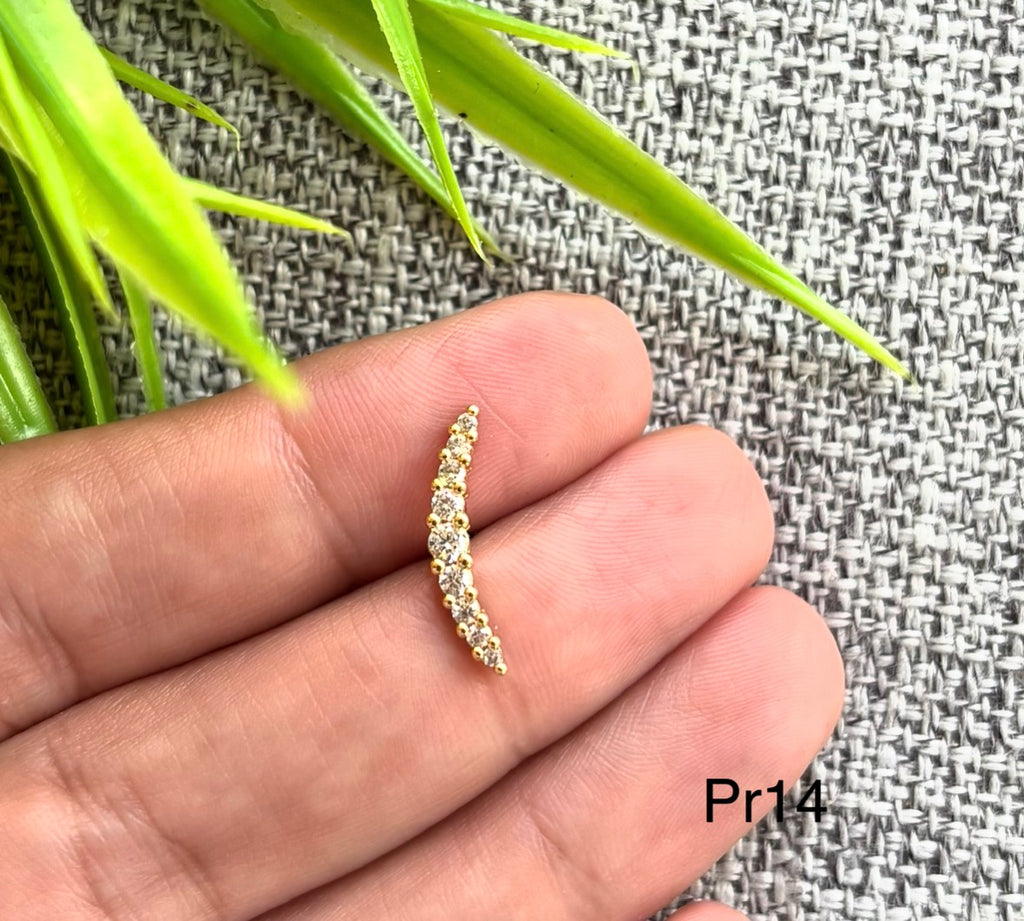 حلق بيرسينج مطلي بلاتين سعر القطعة ٥٠ (pr14)