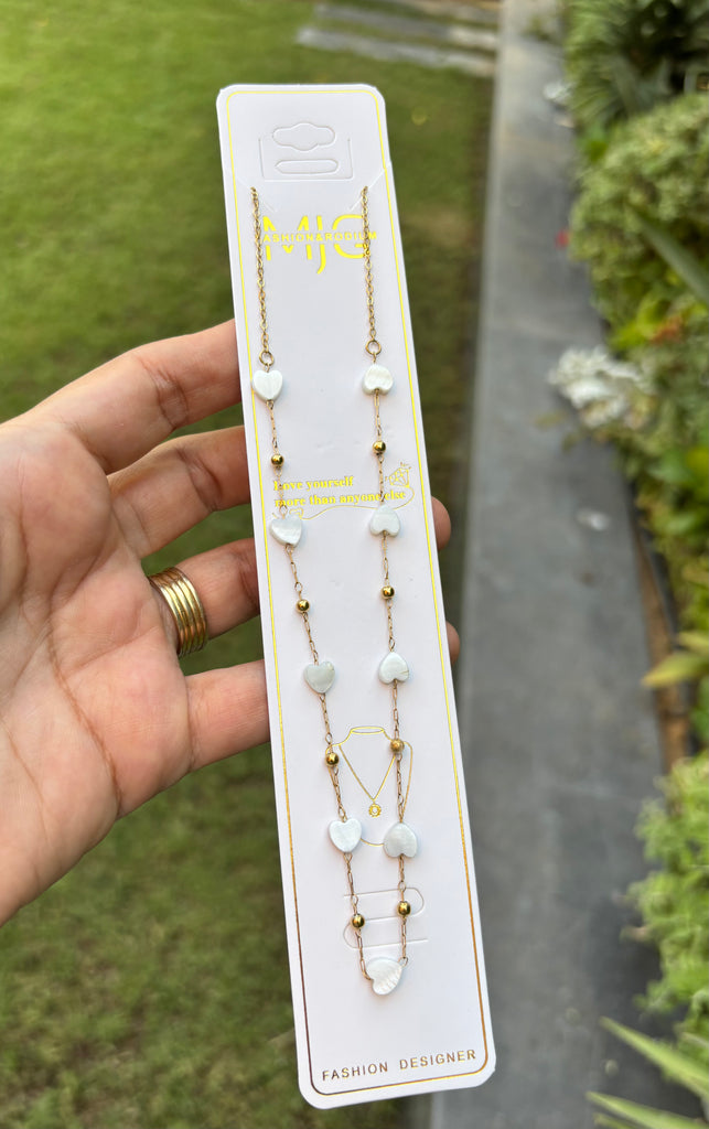 سلسلة stainless steel السعر ٨٠ قلوب ابيض