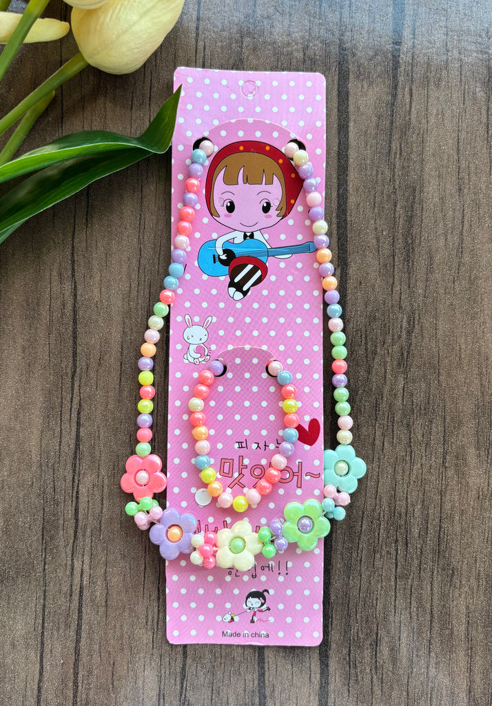 طقم اطفال عقد و حظاظة شكل وردة السعر ٢٠