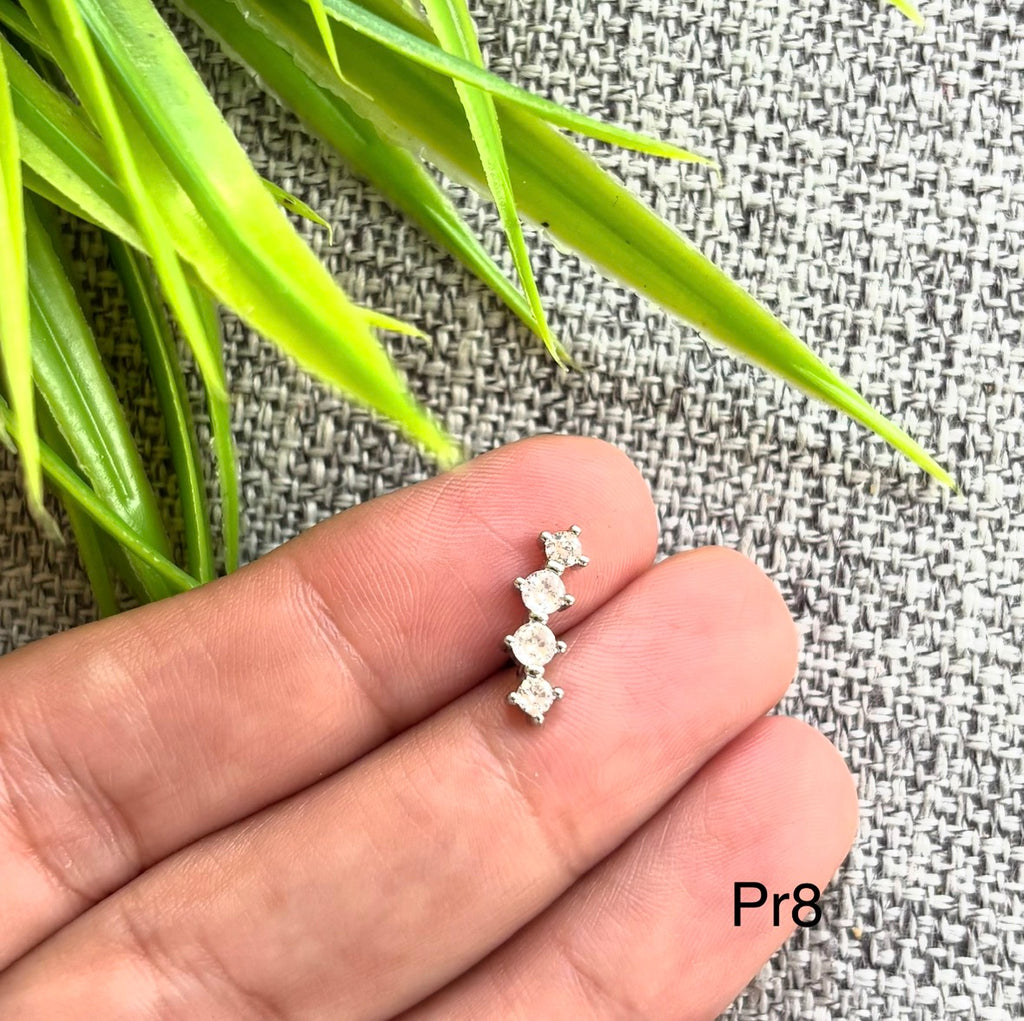 حلق بيرسينج مطلي بلاتين سعر القطعة ٥٠ (pr8)