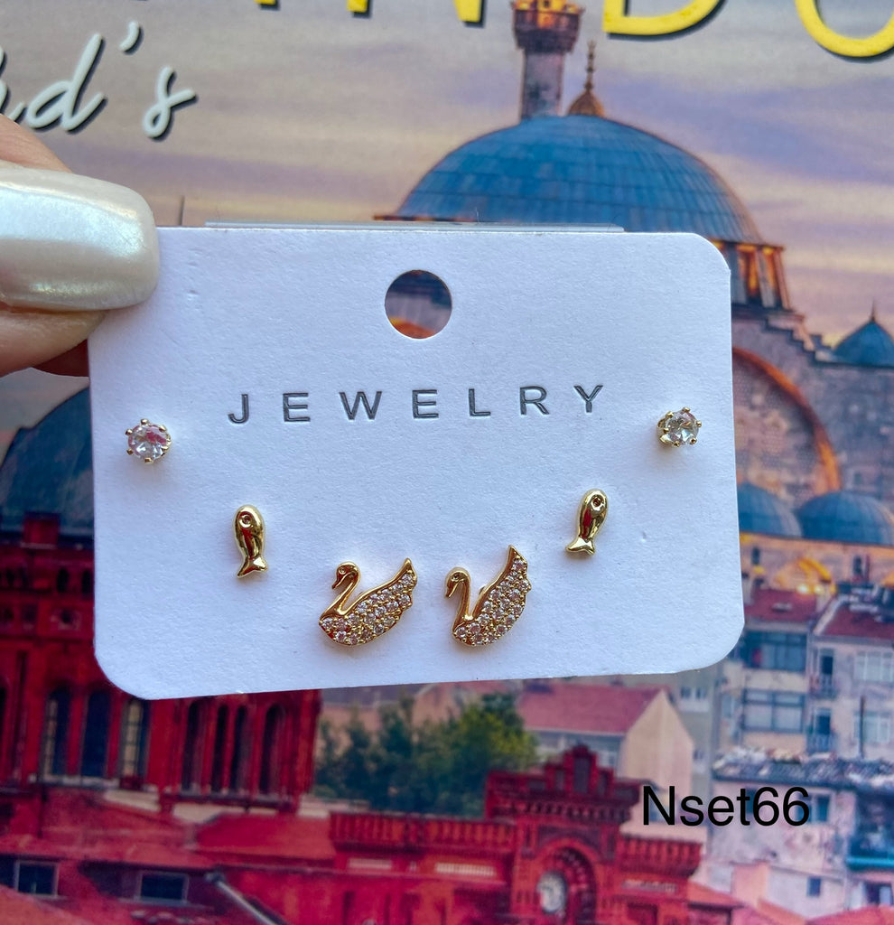 كارت ٣ حلق مطلي مش بيغيير لون السعر ٤٥ 💥💥(nset66)