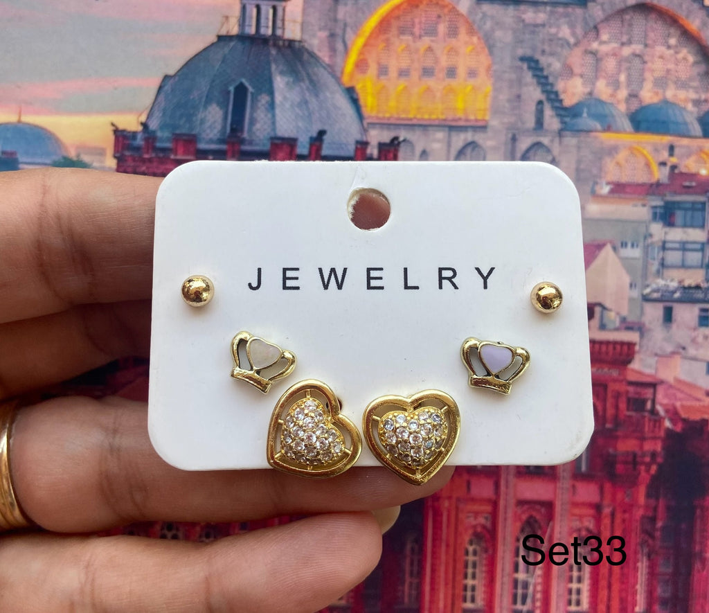 كارت ٣ حلق مطلي مش بيغيير لون السعر ٤٥ 💥💥(set33)