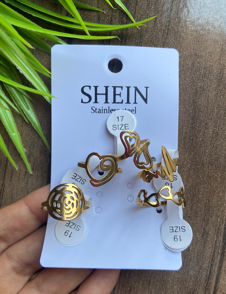 مجموعة خواتم مقاسات مختلفة stainless steel سعر المجموعة ٨٥