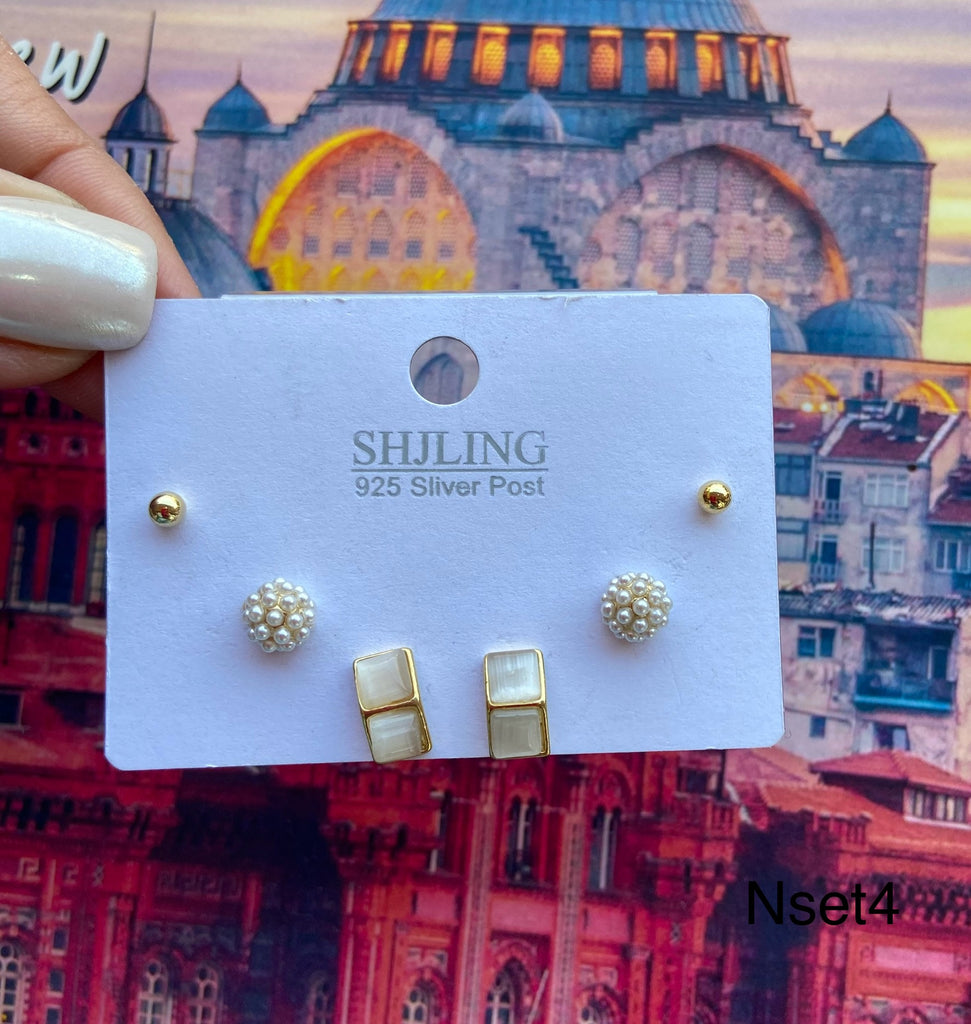 كارت ٣ حلق مطلي مش بيغيير لون السعر ٤٥ 💥💥(nset4)