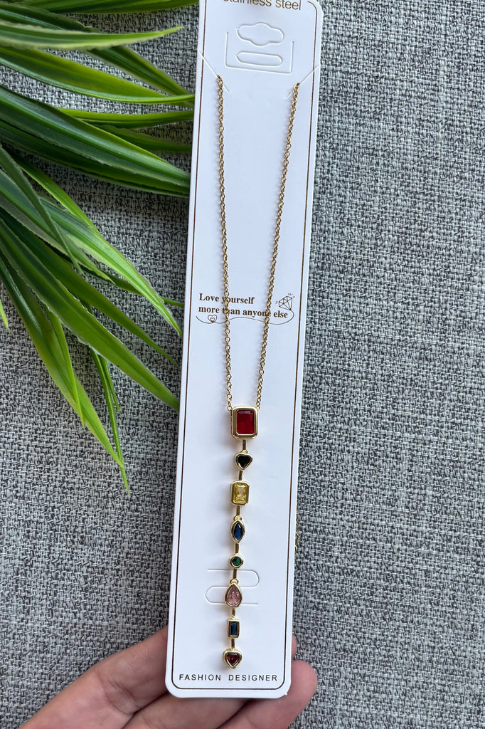 سلسلة pure stainless steel 
دلاية طويلة gold plated 
السعر ١١٠ مستطيل احمر