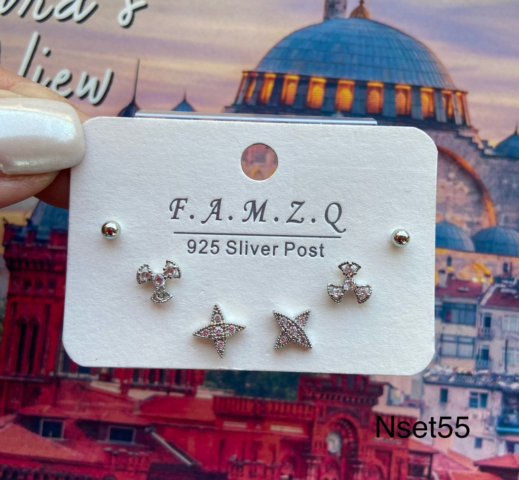 كارت ٣ حلق مطلي مش بيغيير لون السعر ٤٥ 💥💥(nset55)