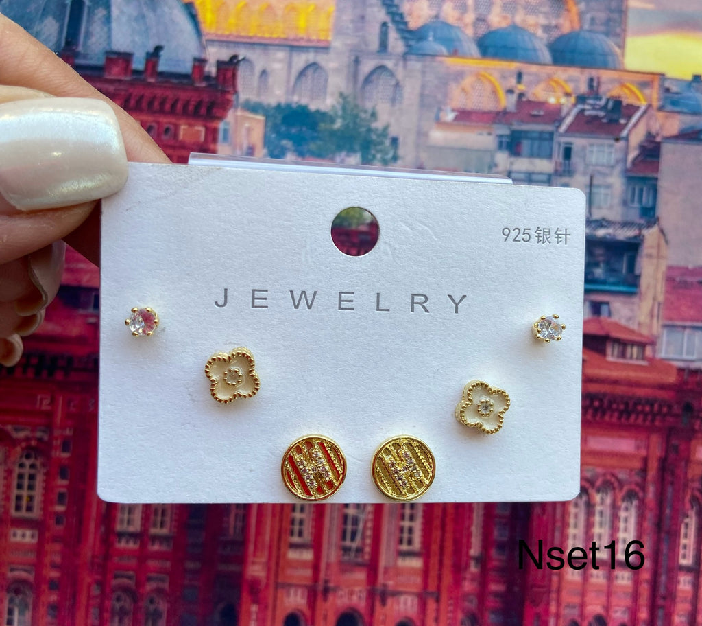 كارت ٣ حلق مطلي مش بيغيير لون السعر ٤٥ 💥💥(nset16)