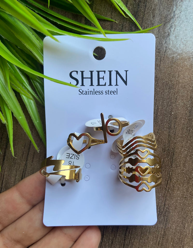 مجموعة خواتم مقاسات مختلفة stainless steel سعر المجموعة ٨٥