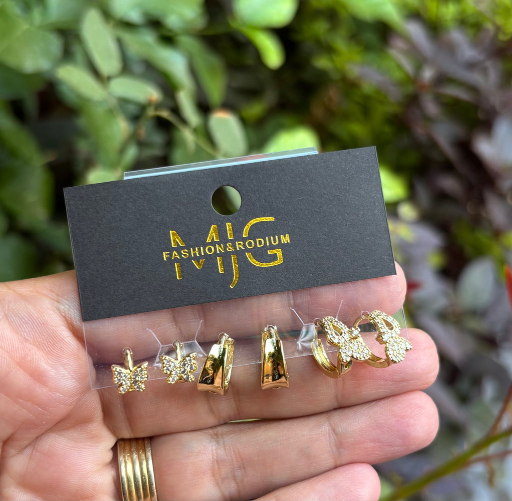 حلق مجموعه gold plated✨❤️
السعر ١٢٠ جديد فراشة