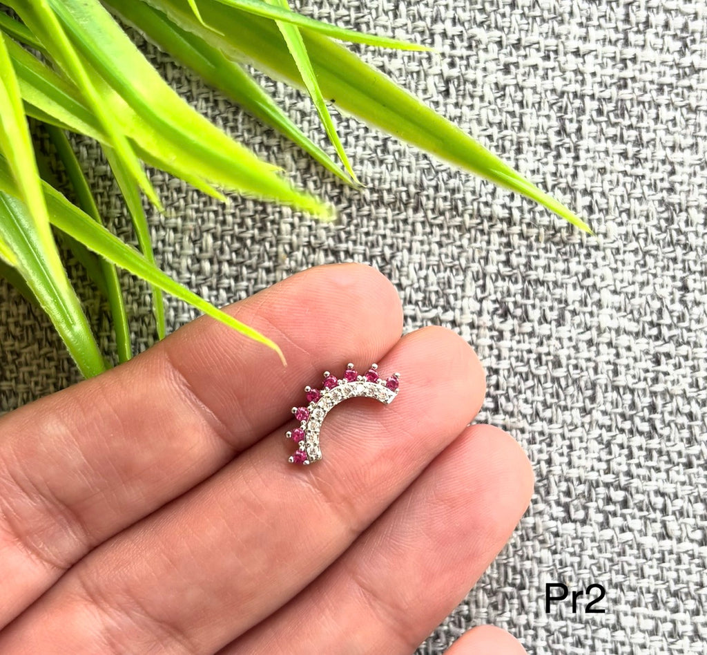 حلق بيرسينج مطلي بلاتين سعر القطعة ٥٠ (pr2)