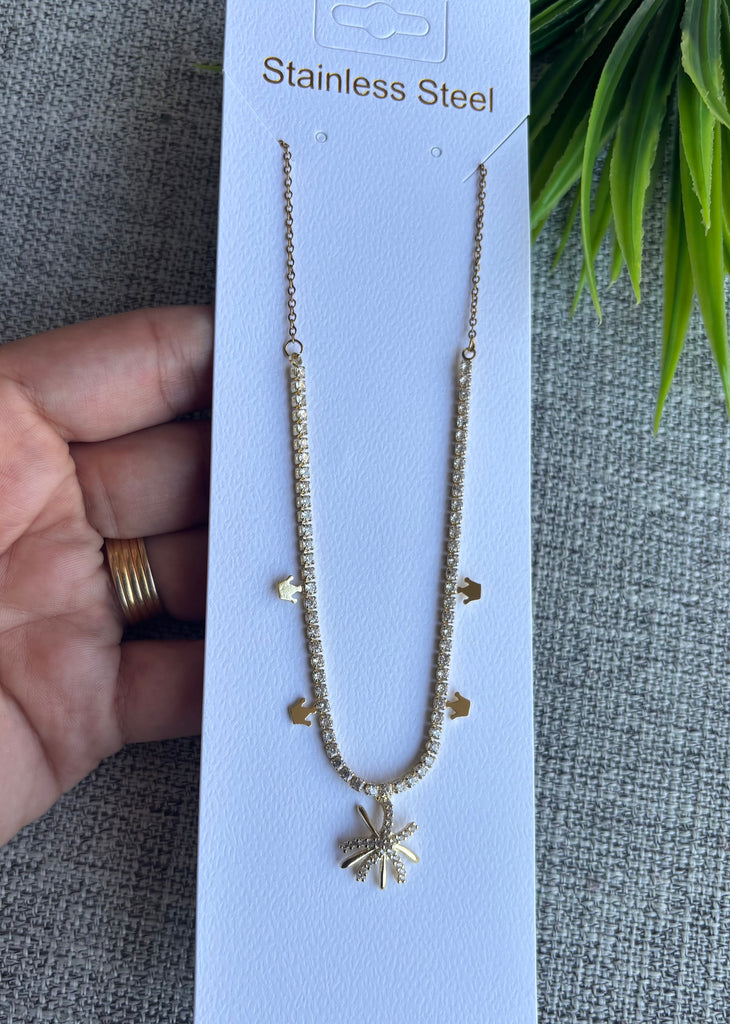كوليه سلسلة stainless steel 
دلاية gold plated 
السعر ١٤٠ شمس دهبي