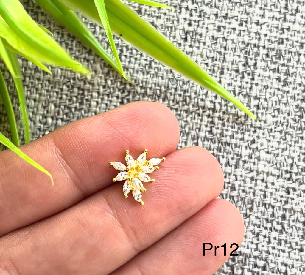 حلق بيرسينج مطلي بلاتين سعر القطعة ٥٠ (pr12)