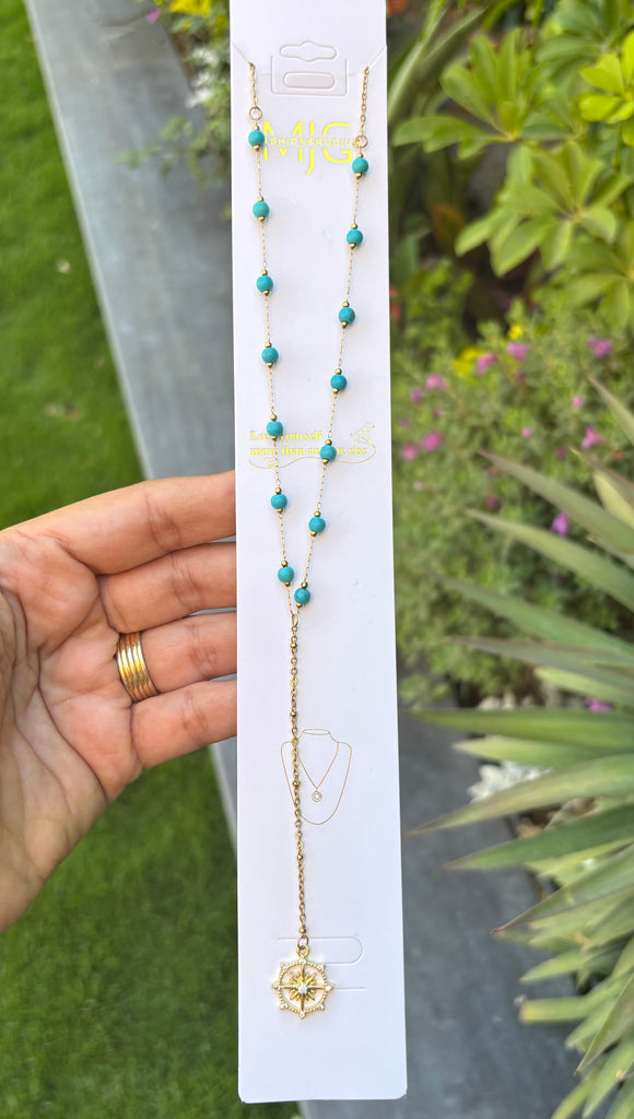 سلسلة طويلة stainless steel السعر ١١٠  ازرق