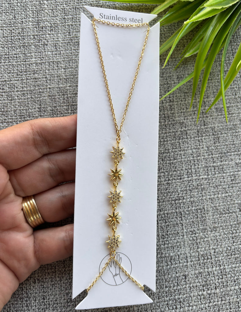 انسيال كف hand chain سلسلة stainless steel و تعليقة gold plated السعر ١٢٠