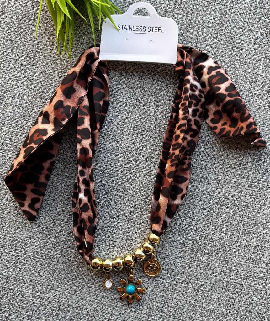 Scarf necklace with stainless charms for 140 EGP