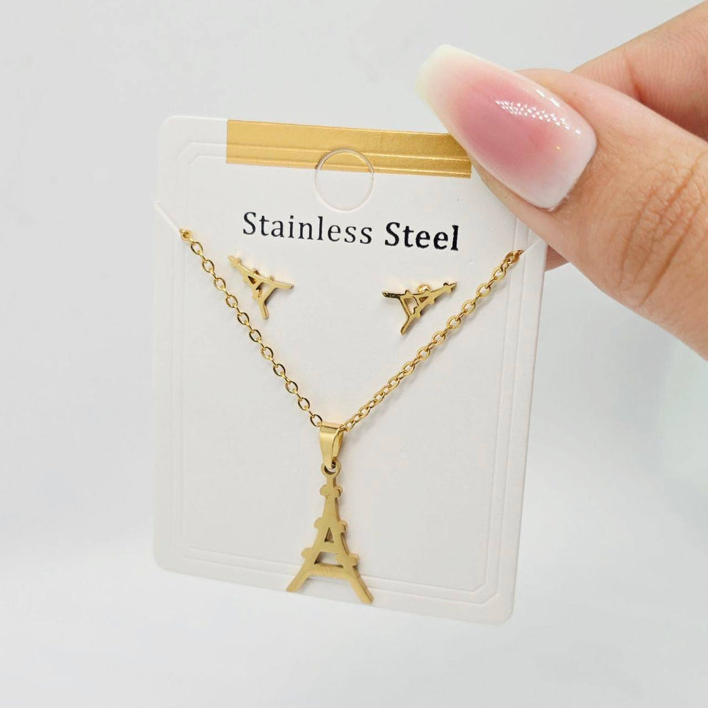 نص طقم ستانليستيل stainless steel 🔥🔥🔥
حلق + سلسلة برج ايفل

السعر ٣٠🔥