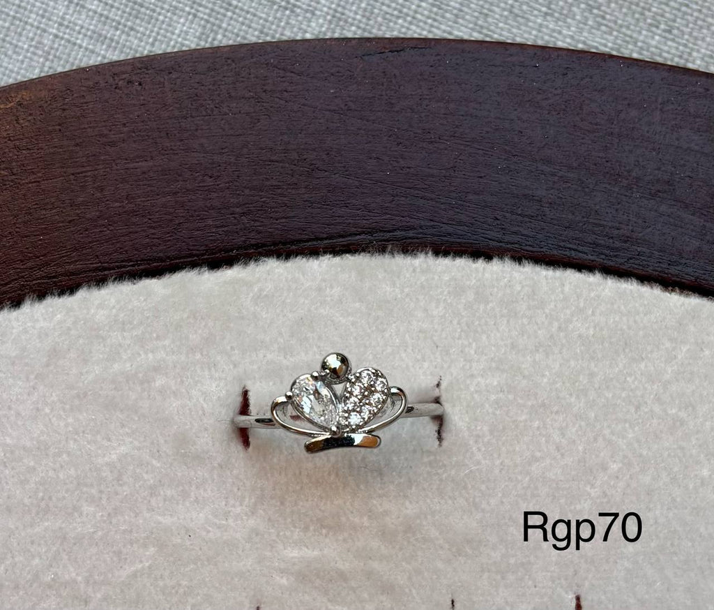 خاتم مطلي بلاتين free size السعر ٤٥ (rgp70)