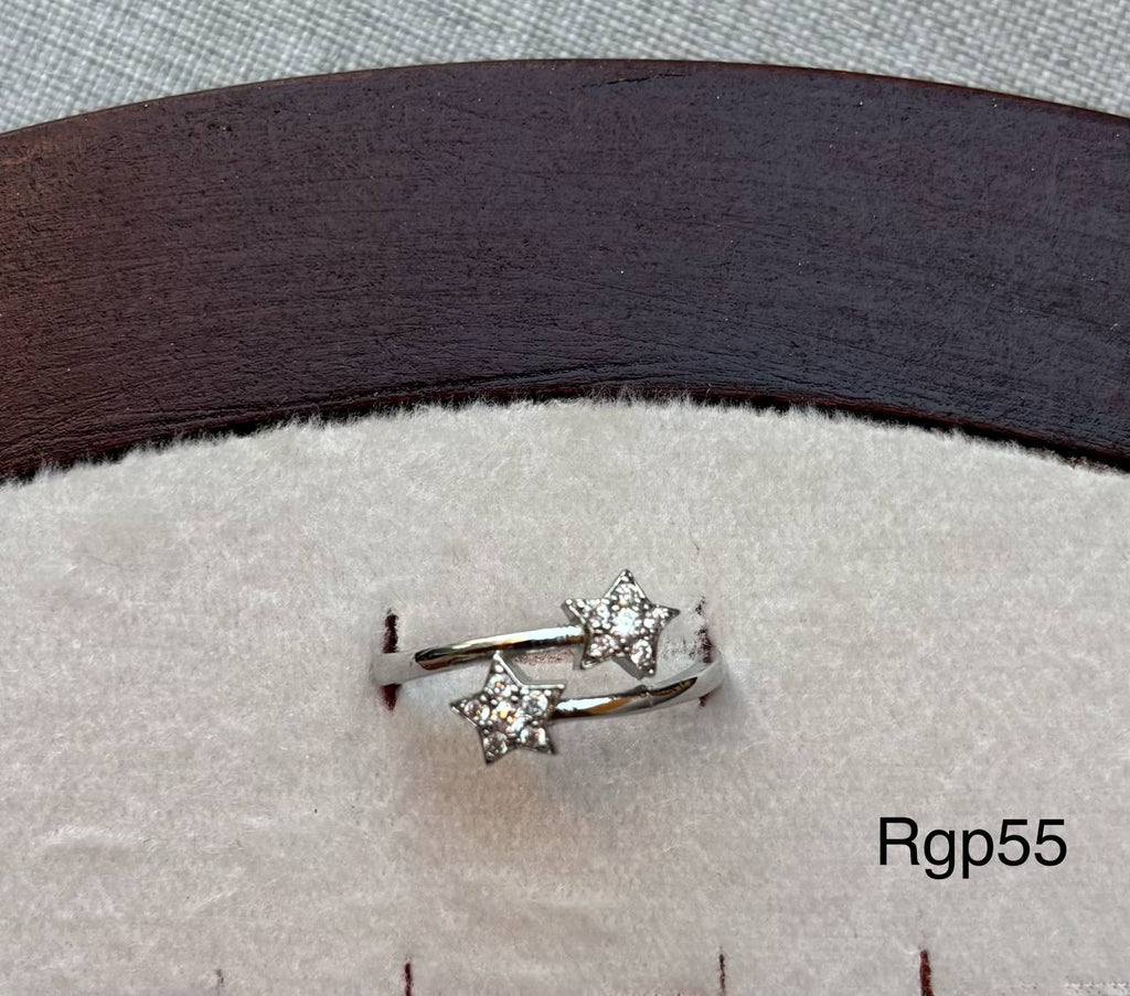خاتم مطلي بلاتين free size السعر ٤٥ (rgp55)