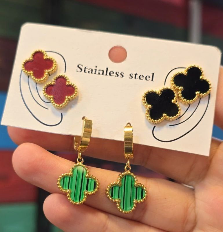 كارت ٣ حلق فان كليف ستانلس stainless steel  سعر الكارت ١٠٠